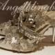 White Bling Crystal Sandal, White wedding shoes.Custom prom sandal Unique party fringed shoes ,bling prom sandal in handmade