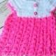 Hot pink baby girl dress, baby crochet dress, summer dress, easter dress, photo prop, flower girl dress