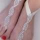 Bella - Barefoot Sandals - Foot Jewelry - Rhinestones - Beach Wedding - Bottomless Sandals - Brides Bridesmaids - Reception Shoes