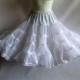 Vintage Petticoat Size M White Crinoline Half Slip Nylon Lace Cupcake Rockabilly