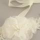 Ivory SILK Wedding Sash Belt, Bridal Headband, Freshwater Pearls Lace Bridal Flower Silk Ribbon Headband, Wedding Flower Sash, Silk Sash