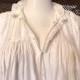 Gorgeous White Cotton Victorian Nightgown with Heavy Crochet Trim, OS