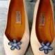 Acrylic Blue Flower Shoe Clips Wedding Dress Up Shoes Prom