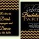 Bachelorette Party Invitation Gold Glitter Sparkle Chevron invite Black Adult Party Printable Invite Drink Dance Party Double sided invite 3