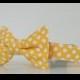 Yellow Polka Dot Bow Tie Dog Collar Easter Collar Wedding Accessories Made to Order