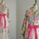 SALE 60's Floral Maxi Dress // Vintage 1960's Vibrant Floral Print Voile Hostess Maxi Dress M