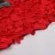 Red lace embroidered 3D peony floral modern short qipao mini Chinese cheongsam dress