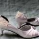 Ivory Wedding shoes - Wedding shoe low heel Size 8.5 - vintage shoes - Alana