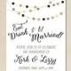 engagement party invitation - rehearsal dinner - bridal shower - garland with gold digital foil - printable - hand illustrated - modern -DIY