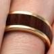10k Unique Mens Wood Ring With Dalmata Wood Inlay,Titanium Jewelry, Mens Wedding Band