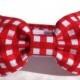 DADS DAY SALE Dog Bow Tie in Red and White Gingham Check for Small to Large Dogs