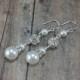 Bridal Pearl Dangle Earrings, Pearl Wedding Earrings, Long Pearl Earrings, Pearl Bridal Earrings, Pearls Bride, Wedding Jewelry Earring