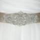 Floor Length Wedding Belt - Long Bridal Sash - Satin Bridal Belt - Sash Belt - Rhinestone and Pearl Wedding Dress Belt - CUSTOM COUTURE