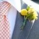 Men's Tie Orange Gingham Necktie for Children or Men Fall Wedding