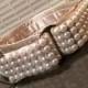 Coco Belle's Pearls.  1.5" or 2" Faux Pearls on Various Colors Satin Martingale or Quick Release Dog Collar