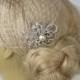 Birdcage Veil and a Bridal Hair Comb (2 Items),bridal veil,Weddings, Jewelry, Sterling Silver, Rinestone, Crystal,pearl