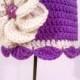 Purple and Cream with Sparkly Flower Hat 3 to 6 Months - New