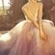 Blush Sweetheart Strapless Floor length Tulle Wedding Dress - Blushing in Pink by Ouma - New