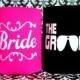 Bride and Groom Koozie Gift Set. Bride and Groom Koozies. Wedding Day Koozies. Honeymoon Koozies. 2 Koozies. Choose Koozie & Vinyl Colors.