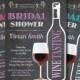 Bridal Shower Invitation. Wine Tasting. Pink, Purple, Blue. Black and White Chalkboard. Wedding. Birthday. Printable Digital DIY.