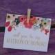 Will You Be My Matron of Honor: Peach Floral Banner Card