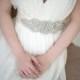 Bridal Gown Sash, Wedding Dress Sash, Rhinestone  Beaded Sash
