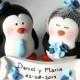 Penguin Wedding Cake Topper Custom