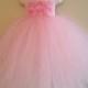 Pink flower girl tutu dress/ pink flower girl dress/pink tutu dress/ pink vintage dress/ vintage tutu dress