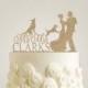 Rustic Cake Topper With Two Dogs, Mr and Mrs Cake Topper, Shabby Chic Cake Topper, Wedding Cake Topper With Dog