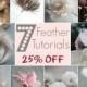ALL Feather Flower Tutorials, 25%Off, How to Make Feather Flowers, diy Hair Wreath, Bridal Hair Flowers, diy halo, Hair Crown, diy Bouquet