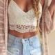 White Lace Bralette Bra Bustier Crop Top Womens Bohemian Boho Hippie Grunge Summer Clothing - PREORDER