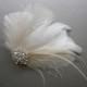 Ivory, feather, white, Weddings, hair, accessory, facinator, Bridal, Fascinators, Bride, veil - IVORY SHADES