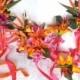 Reserved Tropical wedding bouquet matching boutonnieres orange fuchsia pink tropical bouquets