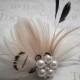 Bridal, Feather, Accessories, weddings, Fascinator, Ivory, white, Black, Peacock, hair, clips, Wedding, Accessory, veil - TOUCH OF BLACK