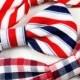 Red White Blue Dog Bow Tie Cat Bow Tie 4th of July Patriotic Striped Bowtie