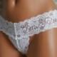 REDUCED Bridal Panties: White Lace Thong w/ Bows and I'm Yours in Pink - OneSizeFitsAll