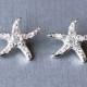 Bridal Earring Wedding Earring Rhinestone Earring Crystal Earring Beach Starfish Stud Earring Wedding Jewelry ER029LX