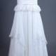 Custom made V neck Silk chiffon and French lace beach wedding dress , Deep V back Boho wedding dress,AM 8997800