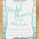 Beach Bridal Shower Invitation-Digital Custom Card-Ombre