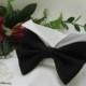 Black Linen Oversized Bow Wingtip Tuxedo Collar ~ Custom Made~Best Man~Dog Wedding Collar~Formal~Dog Wedding Tuxedo~Free Shipping Within USA