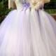 Flower girl dress Gray Wisteria Ivory tutu dress baby dress toddler birthday dress wedding dress 1T 2T 3T 4T 5T 6T
