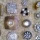 20 antique buttons Rhinestone buttons wedding bouquet jewelry Paste buttons vintage old metal buttons button collection lot B406
