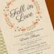 Fall in Love Bridal Shower Invitation - Fall Wreath - Fall, Autumn - Any Color Scheme - ANY EVENT