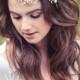 Jeweled hair brooch, wedding floral head piece, crystal hair jewelry, flower hair vine, gold hair accessory, bohemian wedding - Lalie