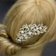 6 inches long Veil Comb, Bridal comb, Crystal, Wedding Accessory, Bridal hair comb,leaves, Greek, Tiara, Swarovski, Ivory pearls