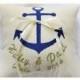 Nautical Embroidered Wedding ring pillow , anchor wedding pillow ,personalized  ring pillow, ring bearer pillow with Custom embroidery (R93)