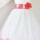 CORAL GUAVA Flower Girl Dresses Petal. IVORY Custom Color Spaghetti Strap. Wedding Easter Bridesmaid. For Baby Children Toddler Teen Girls