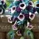 Teal plum hydrangeas, picasso calla lily small bridesmaids bouquet