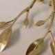 Leaves Earrings, 14K Gold Earrings, Stud Earrings, Art nouveau, antique stud earrings, vintage earrings, bridal earrings