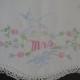Vintage MRS Embroidered Pillowcase - Blue Bird - Bouquet of Flowers - Shabby Chic Vintage Bedding Anniversary Wedding Shower Gift Idea